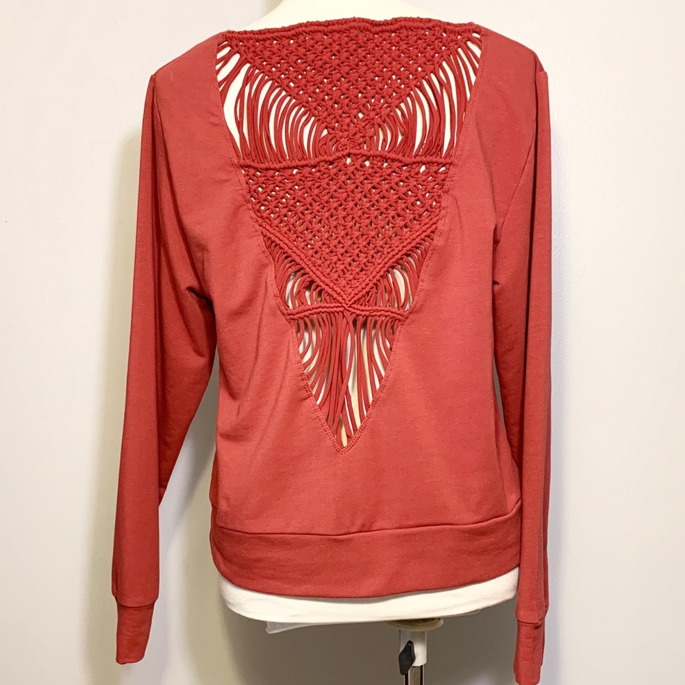 Carbon38 sweater with cutout detail on back Size S